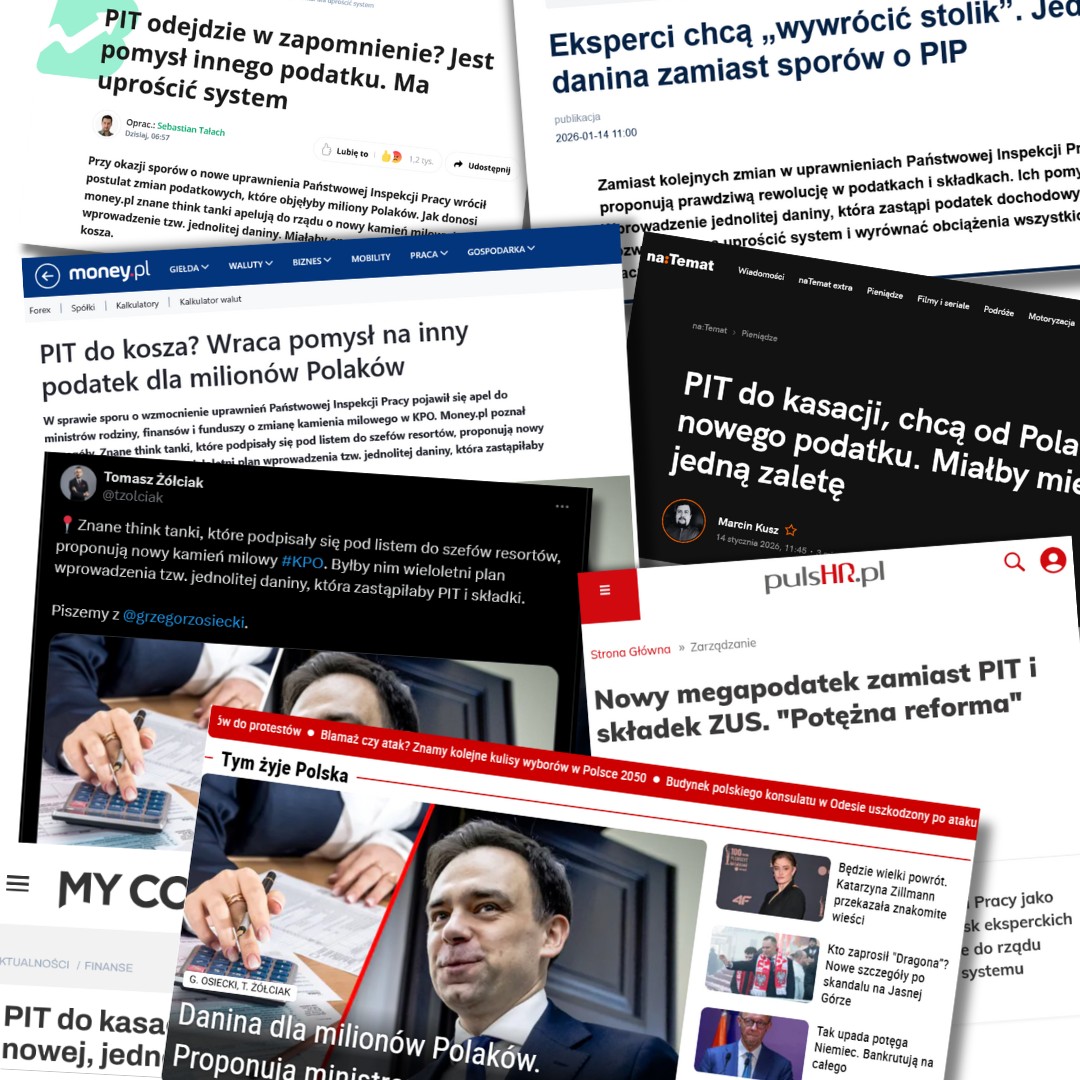 Media reagują na propozycję Klubu Jagiellońskiego. Chodzi o zmianę systemu podatkowego